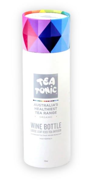 Glass Wine Bottle To Brew Loose Iced Tea - Blue | Tea Tonic | Tea &amp; Accessories | Thirty 16 Williamstown