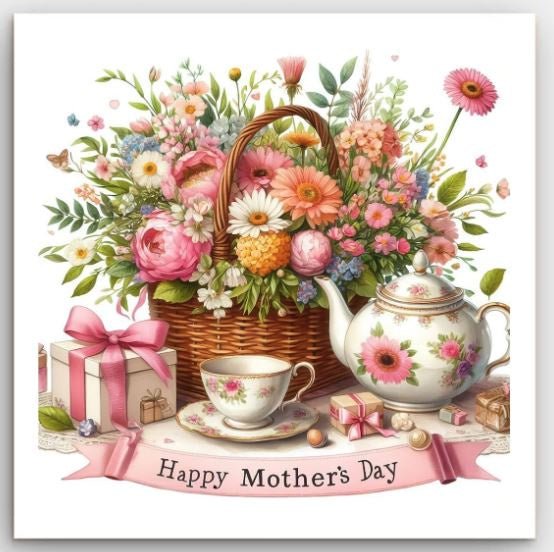 Greeting Card - Mother's Day Flower Basket 2 | Basically Paper | Greeting Cards | Thirty 16 Williamstown