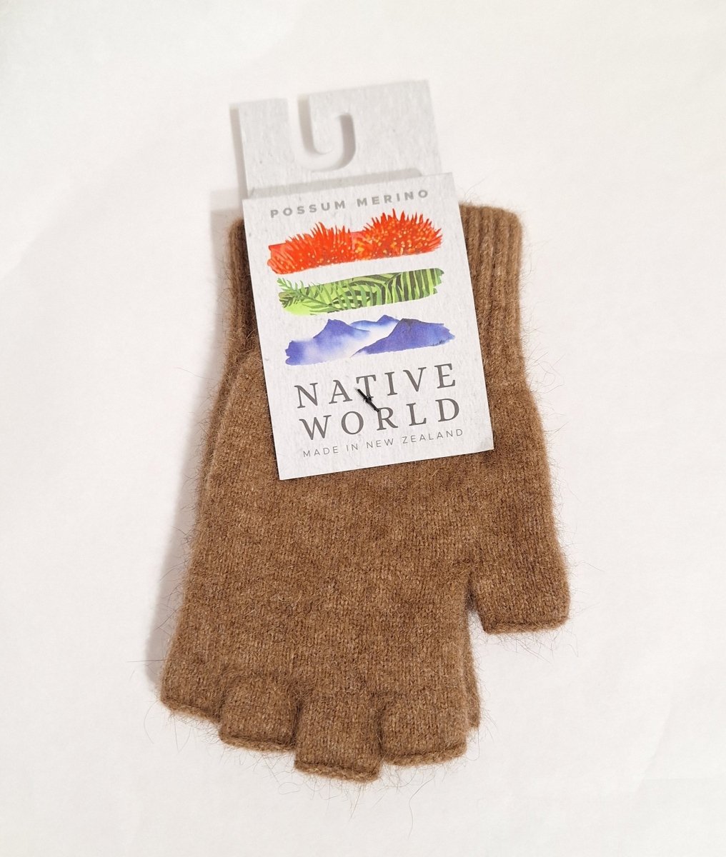 Plain Fingerless Gloves - Mink | Native World | Beanies, Scarves & Gloves | Thirty 16 Williamstown