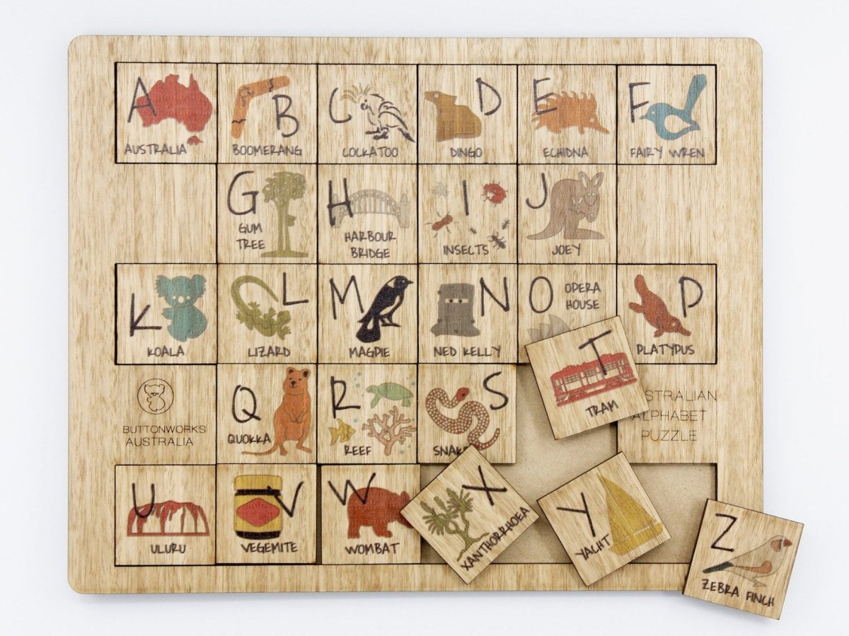 Australian Alphabet Puzzle | Buttonworks Australia | Puzzles & Games | Thirty 16 Williamstown