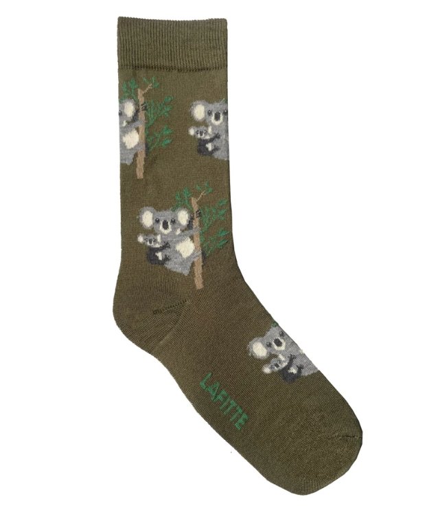 Bamboo Koala Khaki Patterned Socks | Lafitte | Socks For Him &amp; For Her | Thirty 16 Williamstown