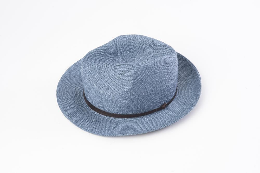 Borsalino hat with leather strap - Denim | French Bazaar | Hats, Scarves & Gloves | Thirty 16 Williamstown