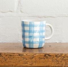 Cornflower Blue Gingham Mug | Noss | Mugs & Cups | Thirty 16 Williamstown