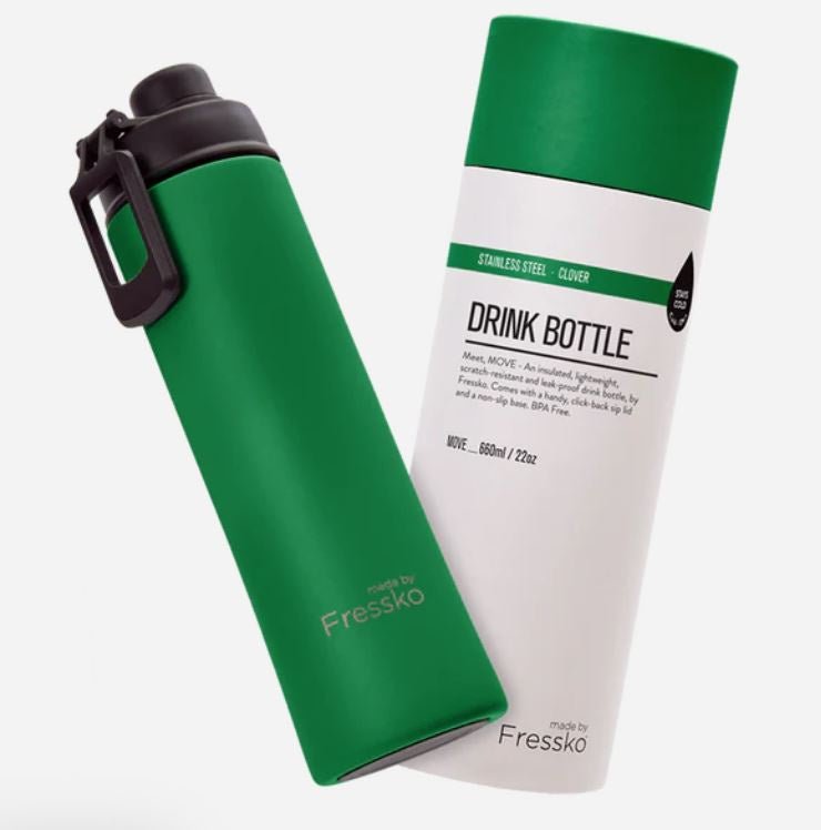 Drink Bottle Stainless Steel MOVE - CLOVER 660ml -22oz | Made By Fressko | Travel Mugs & Drink Bottles | Thirty 16 Williamstown