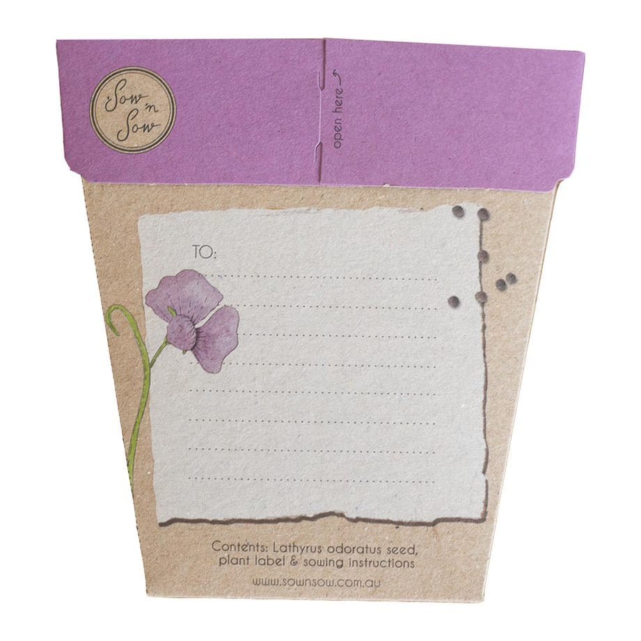 Gift of Seeds Card - Sweet Peas | Sow 'n Sow | Home Garden | Thirty 16 Williamstown
