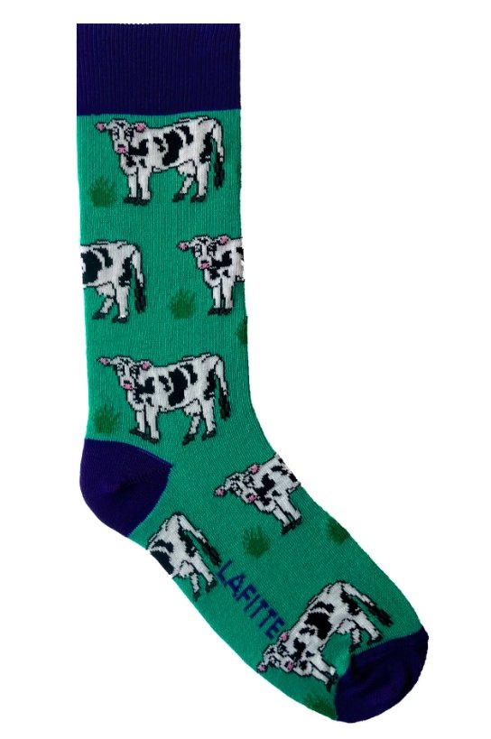 Green Cow Patterned Socks | Lafitte | Socks For Him &amp; For Her | Thirty 16 Williamstown