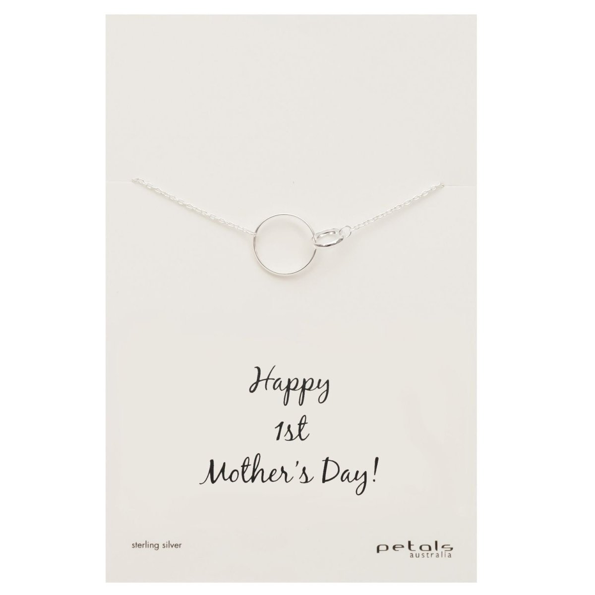 Happy 1st Mother's Day Linked Circles Necklace - Silver | Petals | Jewellery | Thirty 16 Williamstown