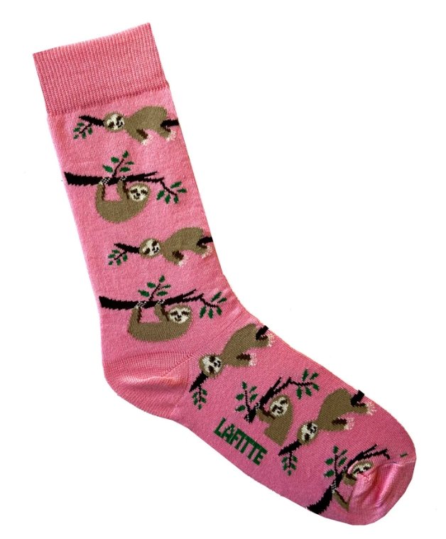 Light Pink Sloth Patterned Socks | Lafitte | Socks For Him &amp; For Her | Thirty 16 Williamstown