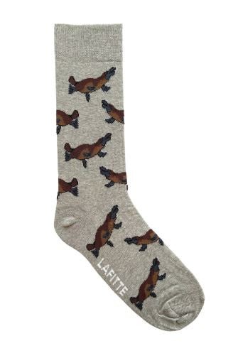 Platypus Marl Grey Patterned Socks | Lafitte | Socks For Him &amp; For Her | Thirty 16 Williamstown