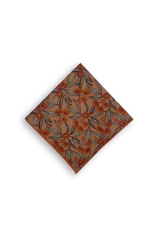 Pocket Square Flowering Gum Terracotta | Peggy And Finn | Men's Accessories | Thirty 16 Williamstown
