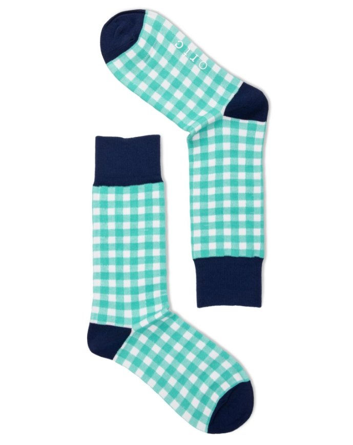 Socks - Green Gingham Check | Ortc | Hats, Scarves, Gloves, Boxers & Socks | Thirty 16 Williamstown