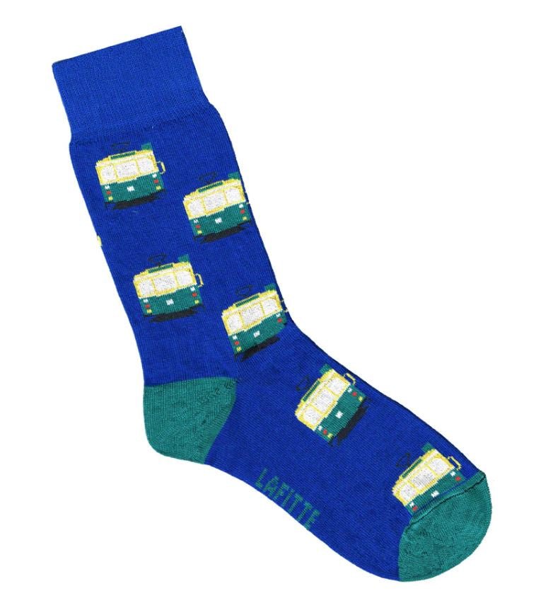 Trams Royal Blue Patterned Socks | Lafitte | Socks For Him &amp; For Her | Thirty 16 Williamstown