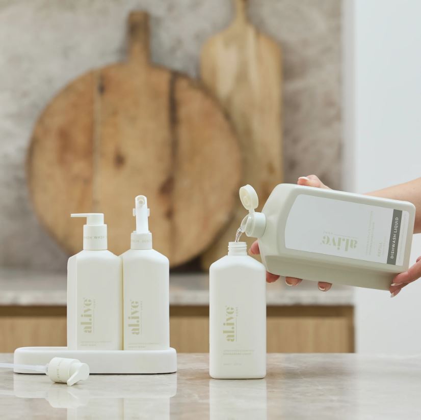 1 LT Dishwash Liquid REFILL - Lemon Myrtle &amp; Honeydew | Al.ive Body | At The Sink | Thirty 16 Williamstown