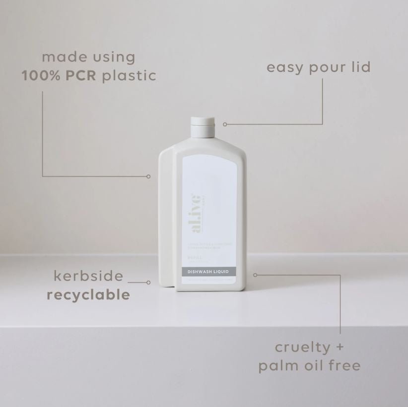 1 LT Dishwash Liquid REFILL - Lemon Myrtle &amp; Honeydew | Al.ive Body | At The Sink | Thirty 16 Williamstown