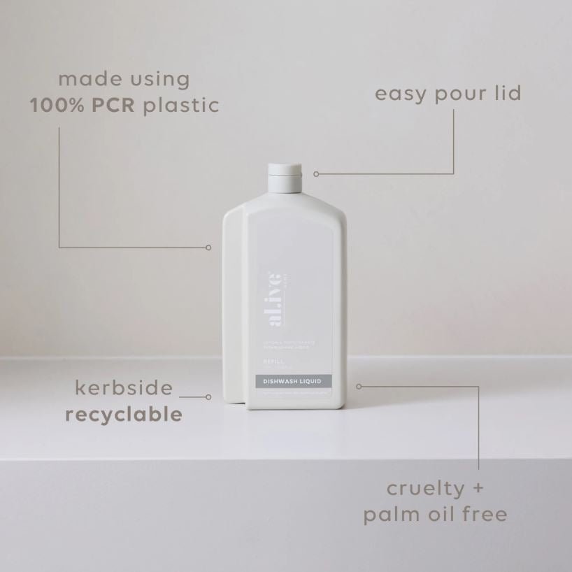 1 LT Dishwash Liquid REFILL - Lemon &amp; Pomegranate | Al.ive Body | At The Sink | Thirty 16 Williamstown