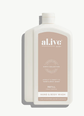 1 LT Hand & Body Wash REFILL - Apricot & Sweet Fig | Al.ive Body | Body Lotion & Wash | Thirty 16 Williamstown