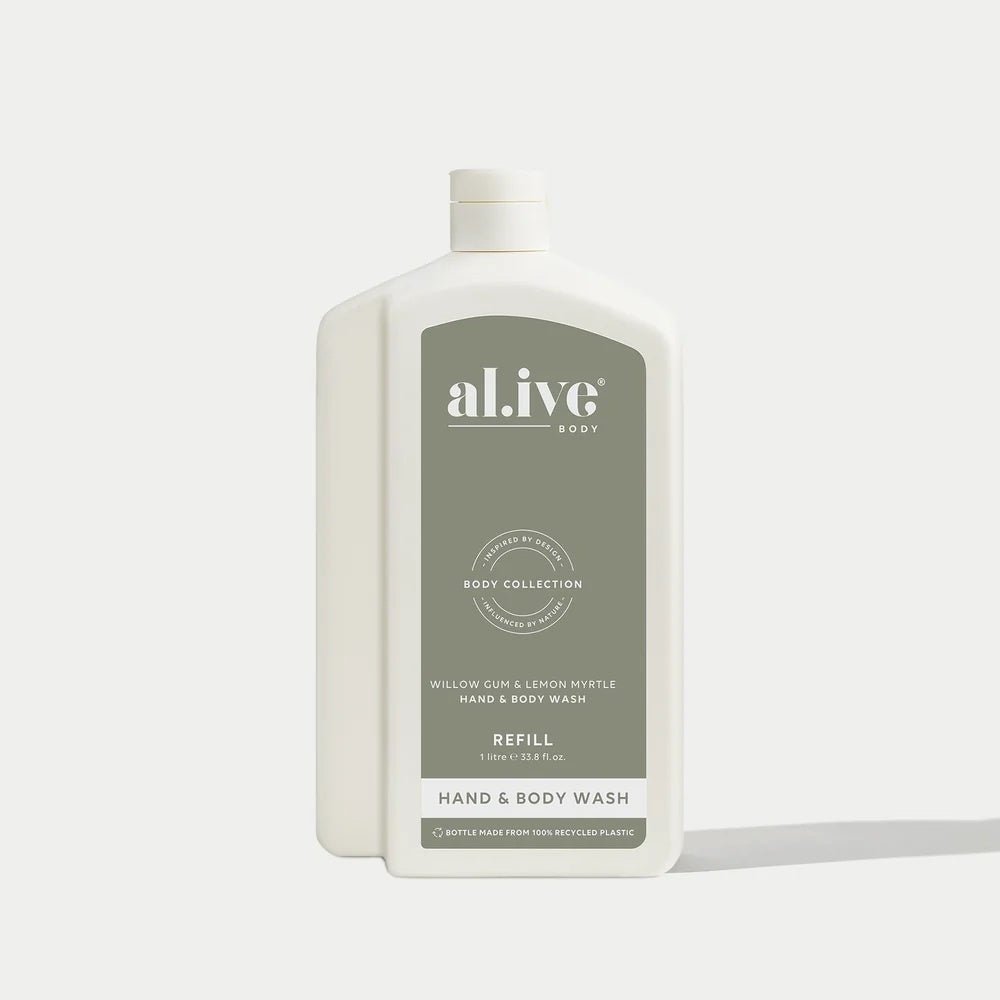 1 LT Hand &amp; Body Wash REFILL - Willow Gum &amp; Lemon Myrtle | Al.ive Body | Body Lotion &amp; Wash | Thirty 16 Williamstown