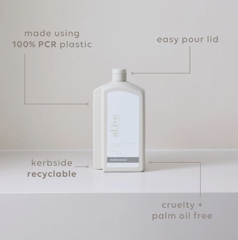 1 LT Hand Wash REFILL - Lemon Myrtle &amp; Honeydew | Al.ive Body | At The Sink | Thirty 16 Williamstown