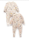 2 Piece Zip Growsuit - Farm Animal Print | Purebaby | Baby &amp; Toddler Growsuits &amp; Rompers | Thirty 16 Williamstown