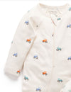2 Piece Zip Growsuit - Farm Vehicle Print | Purebaby | Baby &amp; Toddler Growsuits &amp; Rompers | Thirty 16 Williamstown