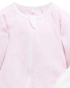 2 Piece Zip Growsuit - Pale Pink Stripe/ Bear | Purebaby | Baby &amp; Toddler Growsuits &amp; Rompers | Thirty 16 Williamstown