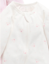 2 Piece Zip Growsuit - Pale Pink Stripe/ Bear | Purebaby | Baby &amp; Toddler Growsuits &amp; Rompers | Thirty 16 Williamstown
