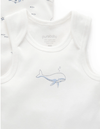 2 Pkt Singlet Bodysuit - Vanilla Nautica | Purebaby | Baby &amp; Toddler Bodysuits &amp; Singlets | Thirty 16 Williamstown