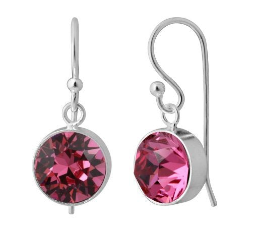 Sterling Silver Swarovski Birthstone Earrings - October