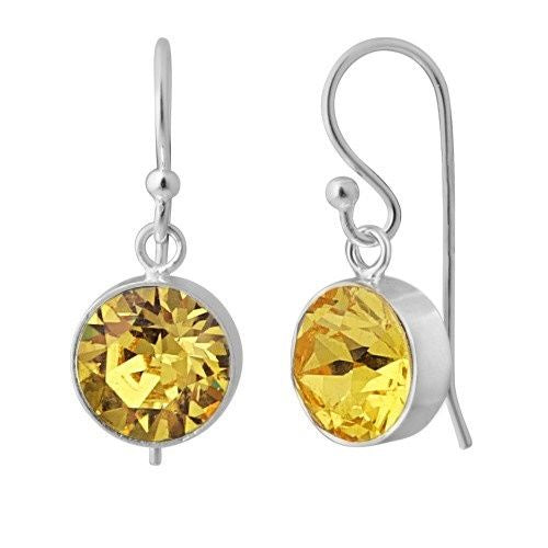 Sterling Silver Swarovski Birthstone Earrings - November