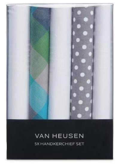5 Pack Hankie Boxed Set - Green/Grey | Van Heusen | Men's Accessories | Thirty 16 Williamstown