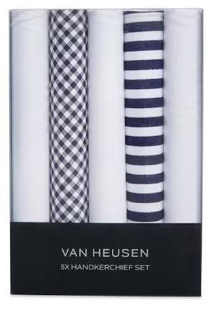 5 Pack Hankie Boxed Set - Navy/White | Van Heusen | Men's Accessories | Thirty 16 Williamstown