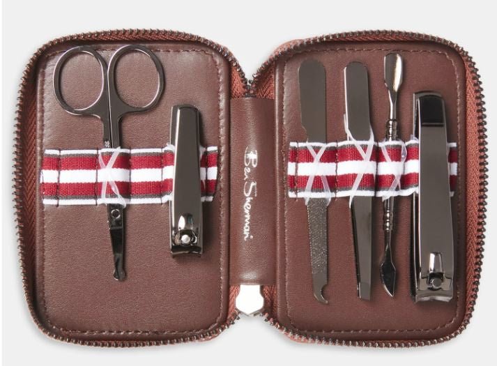 6 Pc Stainless Steel Manicure Set - Tan | Ben Sherman | Men&#39;s Accessories | Thirty 16 Williamstown