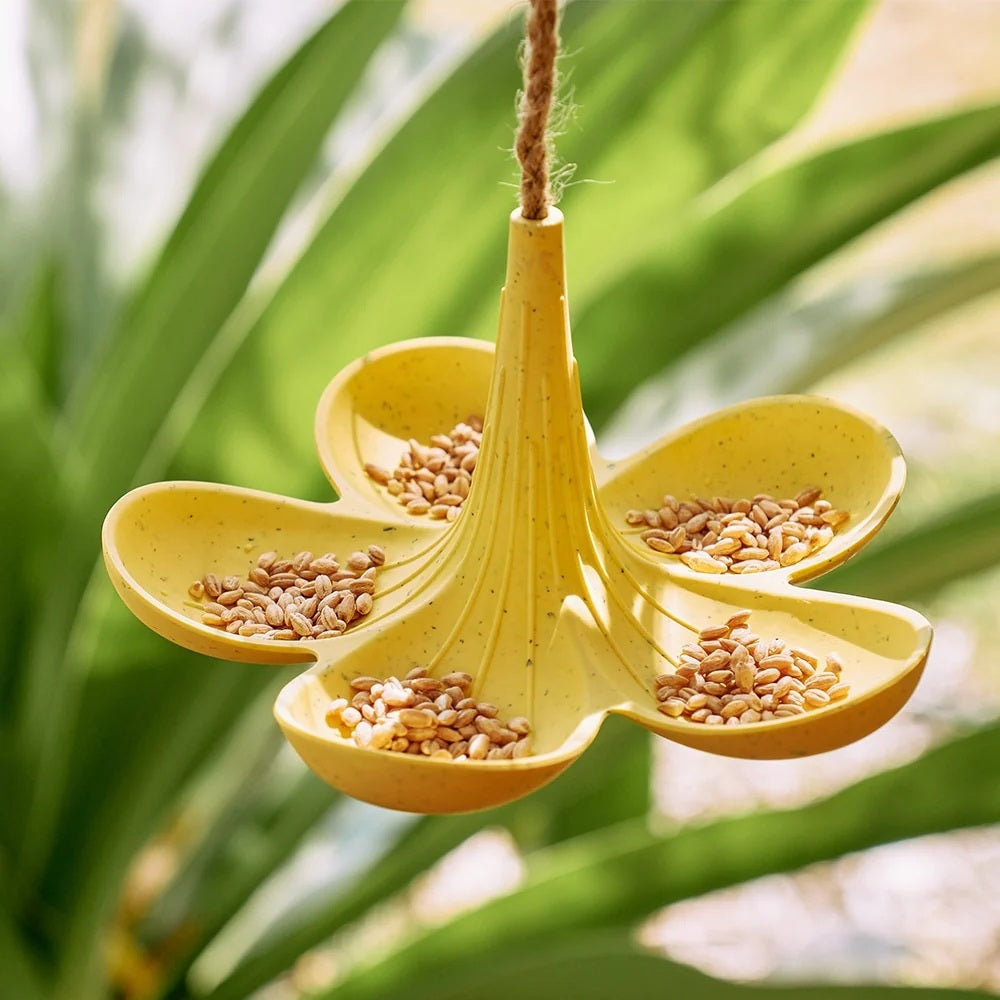 Bamboo Bird Feeder - Yellow