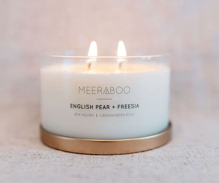 Gold Lid Soy Candle - English Pear + Freesia