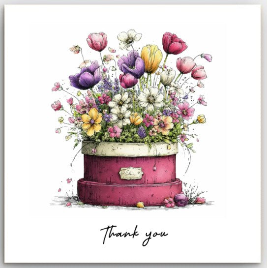 Greeting Card - Thank You Hat Box