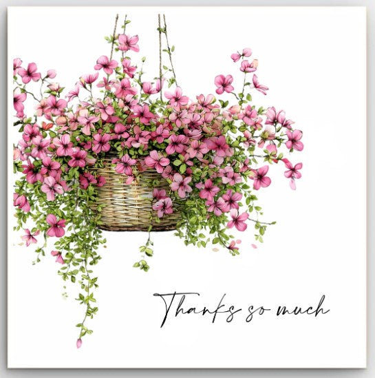 Greeting Card - Thank You Hanging Basket