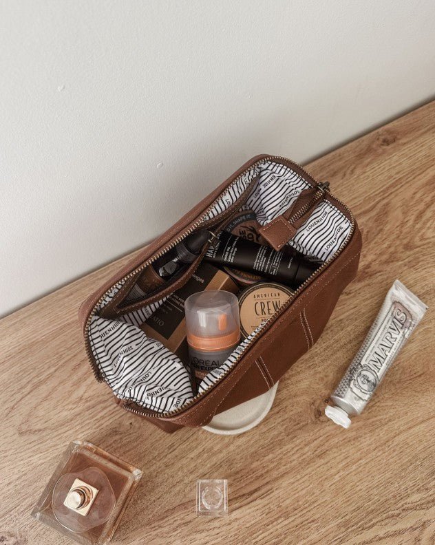 Albie Toiletry Bag - Saddle Cognac | Louenhide | Men's Grooming &amp; Toiletry Bags | Thirty 16 Williamstown