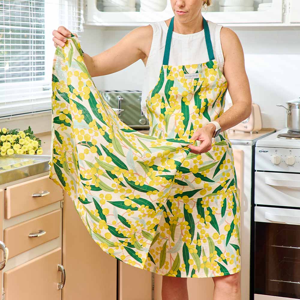 Linen Cotton Apron - Golden Wattle