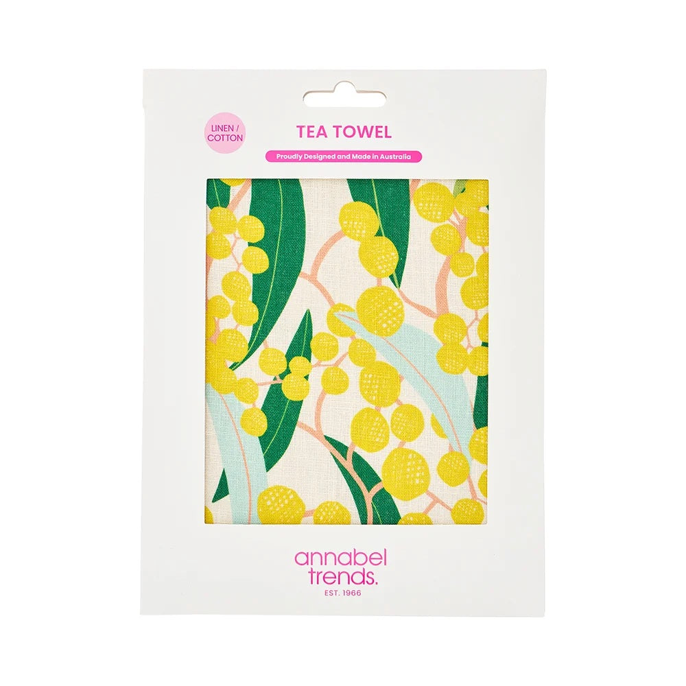 Linen Cotton Tea Towel - Golden Wattle