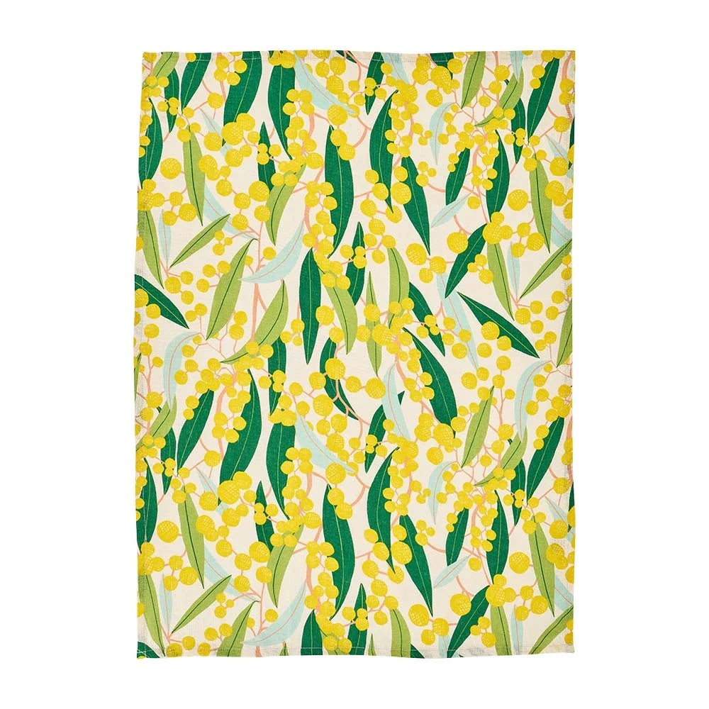 Linen Cotton Tea Towel - Golden Wattle