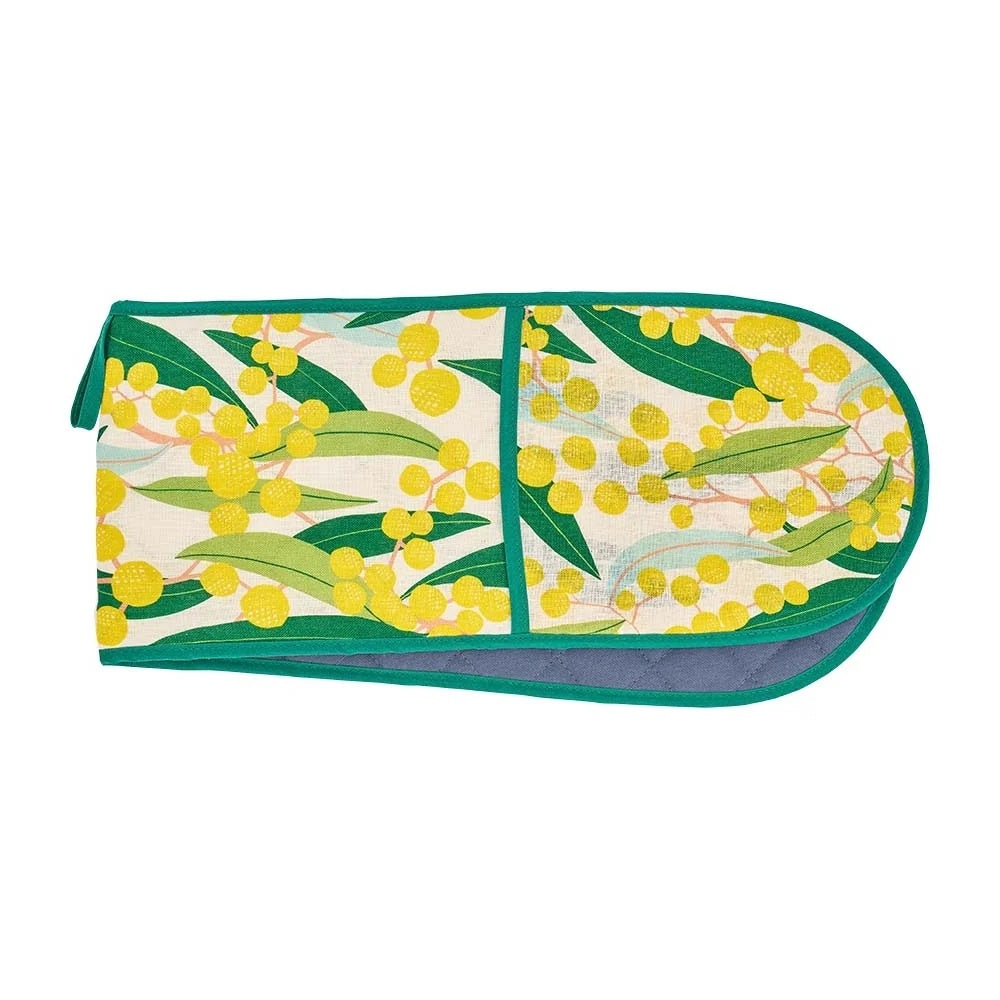 Linen Double Oven Mitt - Golden Wattle