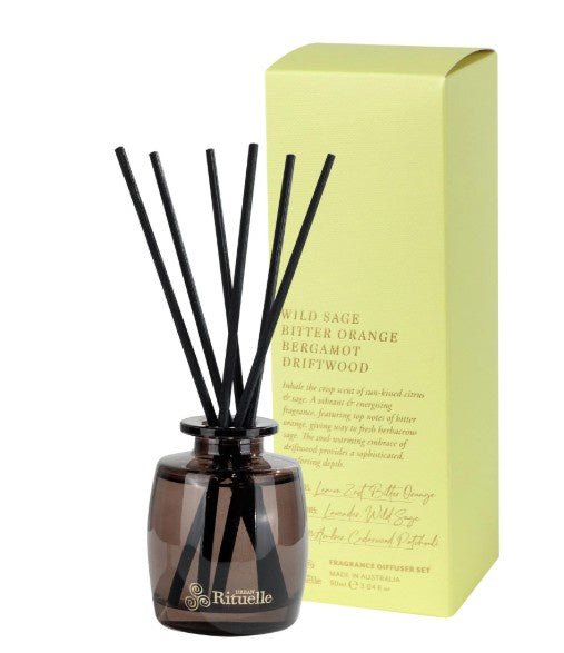 'Apotheca' Mini Fragrance Diffuser Set 90ml - Wild Sage, Bitter Orange, Bergamot, Driftwood | Urban Rituelle | Home Fragrances | Thirty 16 Williamstown
