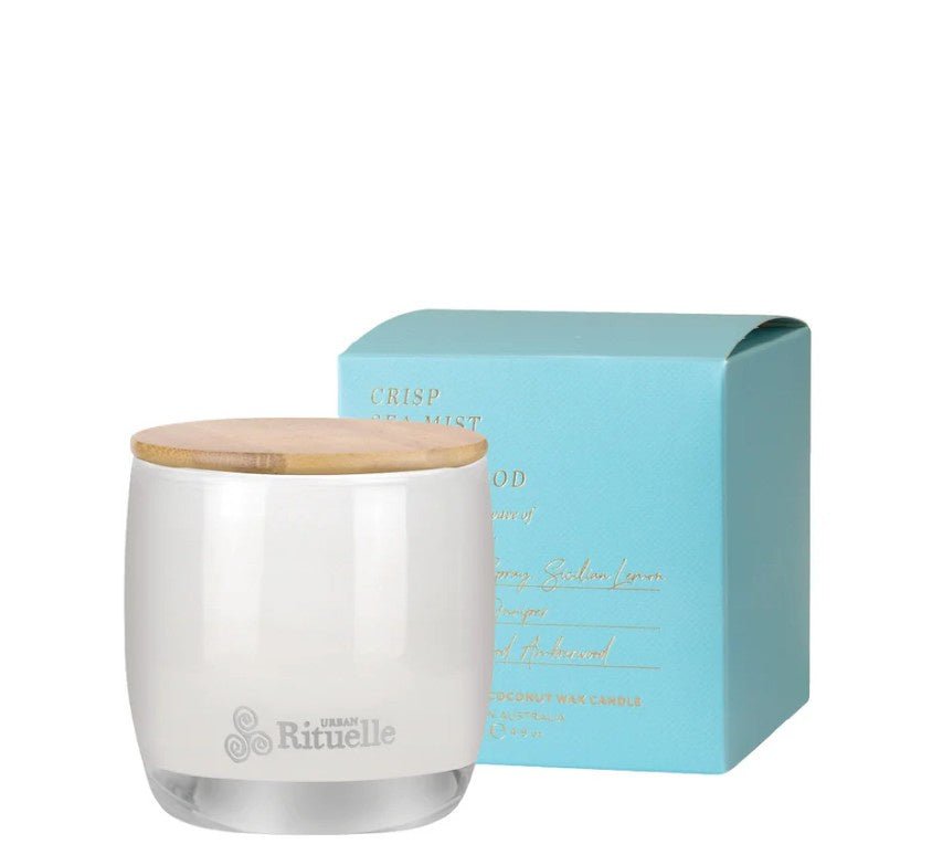 'Apotheca' Scented Soy Candle 140gm - Crisp Sea Mist, Juniper, Amberwood | Urban Rituelle | Home Fragrances | Thirty 16 Williamstown