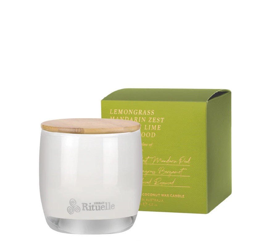 'Apotheca' Scented Soy Candle 140gm - Lemongrass, Mandarin Zest, Tahitian Lime, Sandalwood | Urban Rituelle | Home Fragrances | Thirty 16 Williamstown