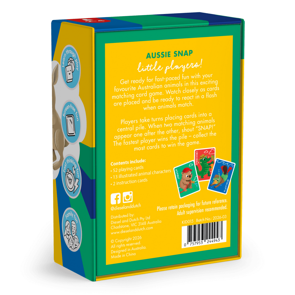 Aussie Snap - Card Game | Diesel &amp; Dutch | Toddler Puzzles &amp; Games | Thirty 16 Williamstown