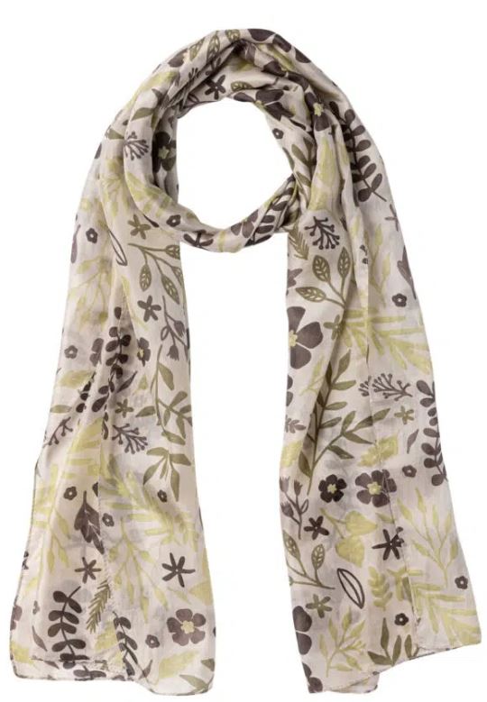 Australian Garden Silk Scarf - Natural | Indus | Beanies, Scarves & Gloves | Thirty 16 Williamstown