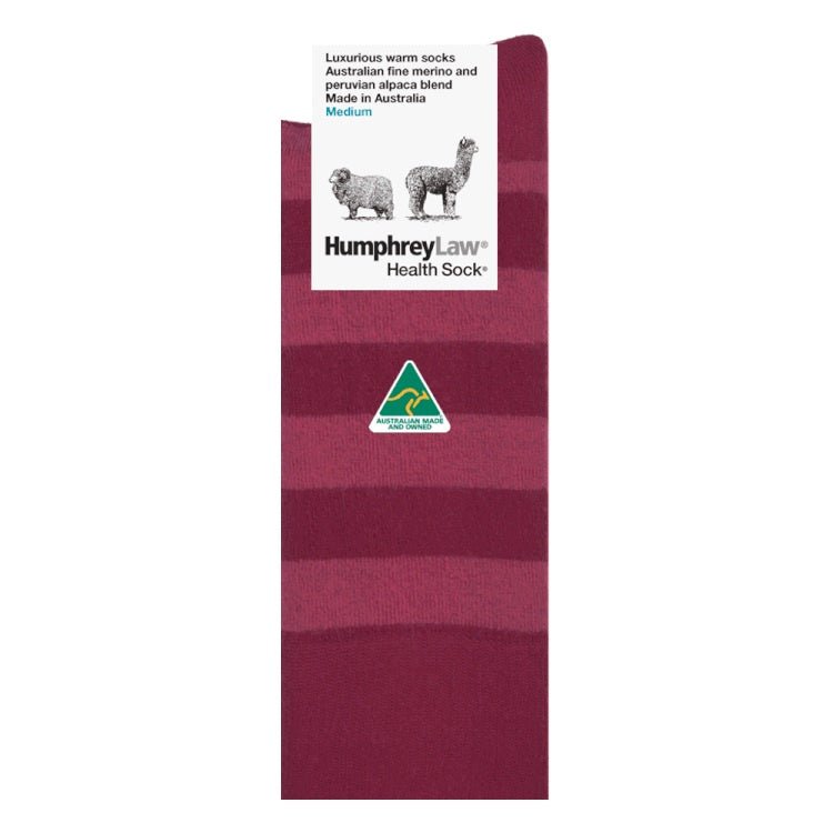 Baby Alpaca Wool Blend Health Sock® - Berry | Humphrey Law | Socks For Her | Thirty 16 Williamstown
