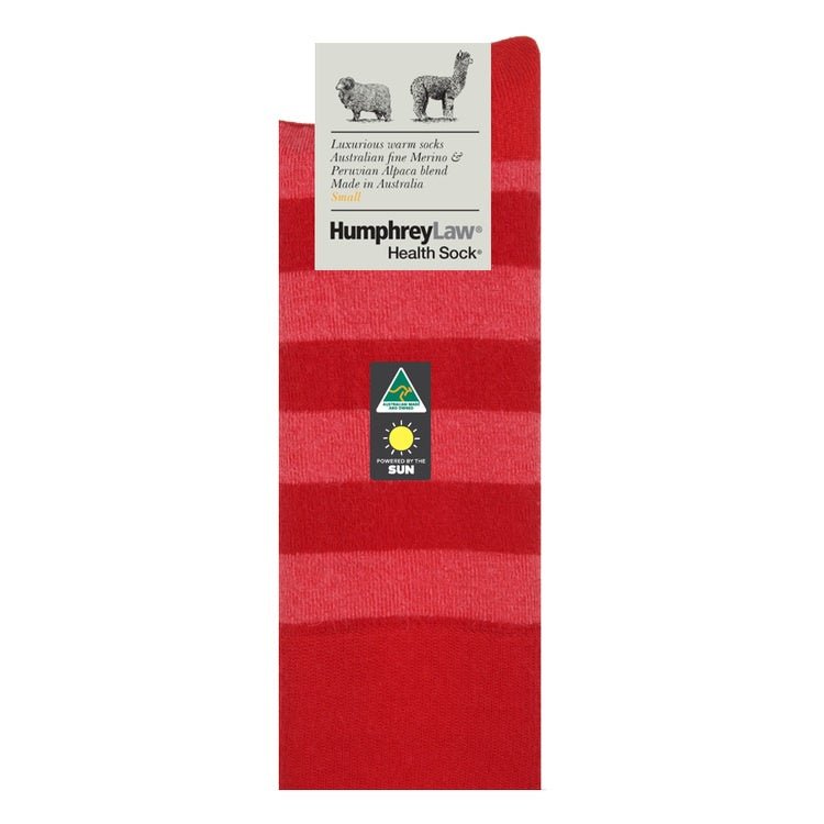Baby Alpaca Wool Blend Health Sock® - Red | Humphrey Law | Socks For Him & For Her | Thirty 16 Williamstown