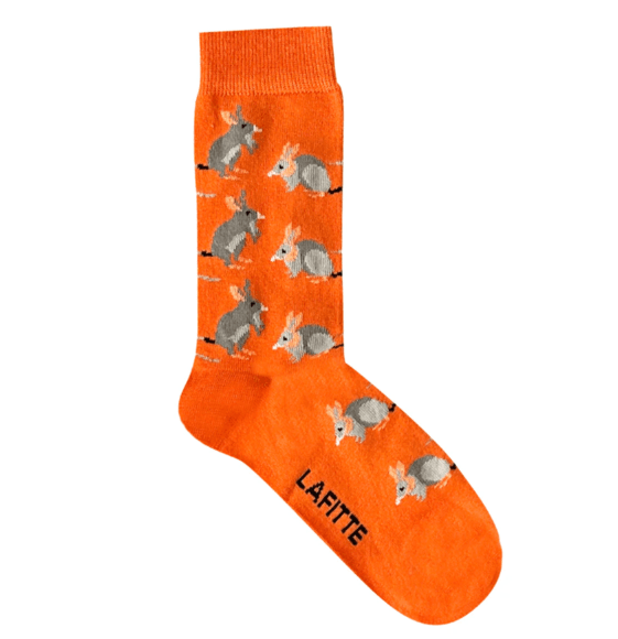 Bamboo Bilby Tangerine Patterned Socks | Lafitte | Socks For Him & For Her | Thirty 16 Williamstown