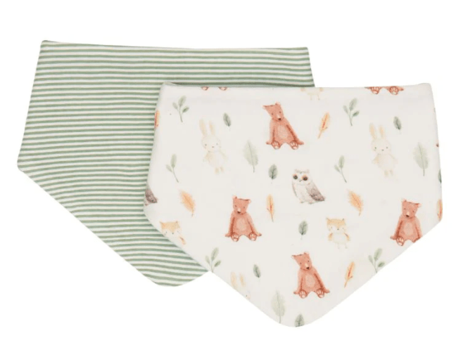 Bandana Bibs 2 pk - Forest Friends | All 4 Ella | Bibs & Bandana Bibs | Thirty 16 Williamstown